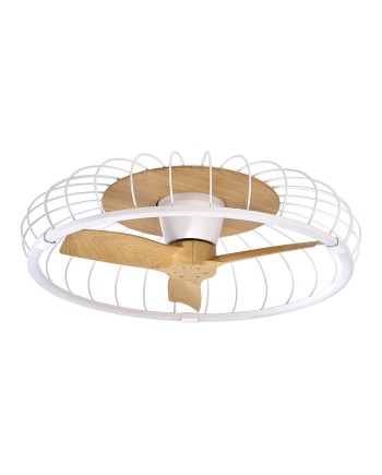 NATURE * VENTILADOR PLAFÓN LED BLANCO/HAYA CON MANDO